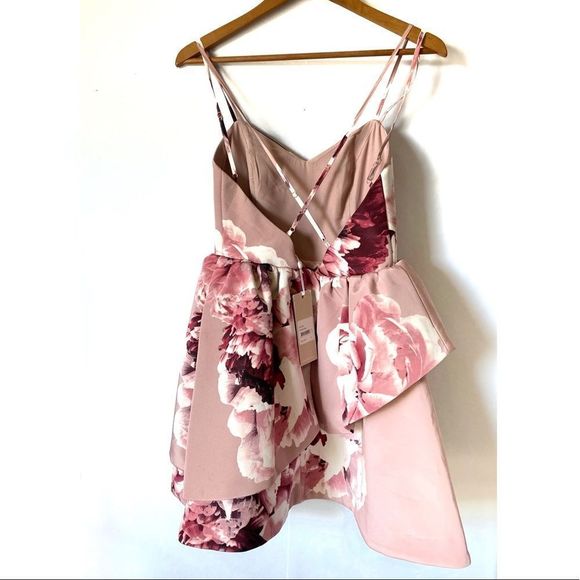☀️KEEPSAKE THE LABEL Last Dance Pink Peplum Floral Mini Dress - Picture 3 of 8